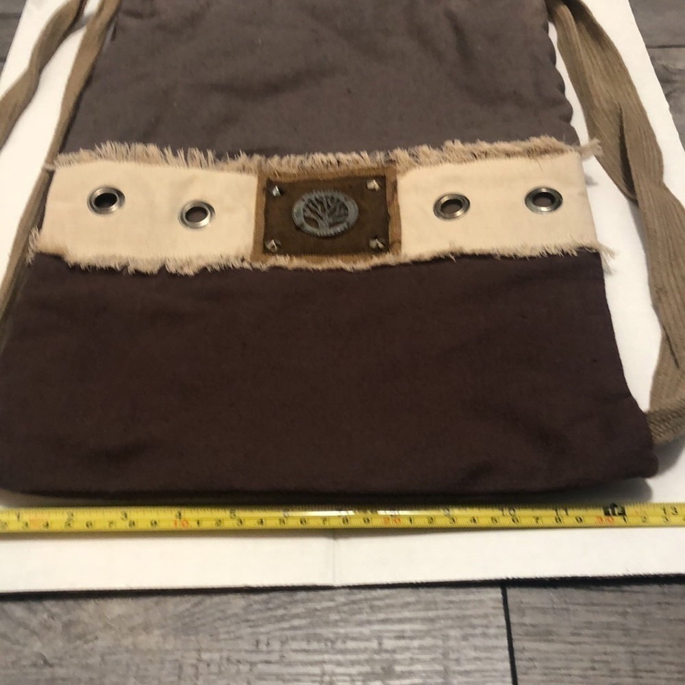 NWOT Vintage VO-HO back sack in flax cotton with tree of life & embellishments - Picture 2 of 9